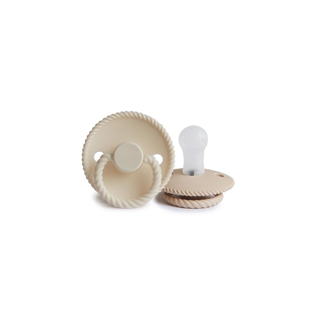 FRIGG Rope Silicone Pacifier - 2 Pack - Cream - Croissant